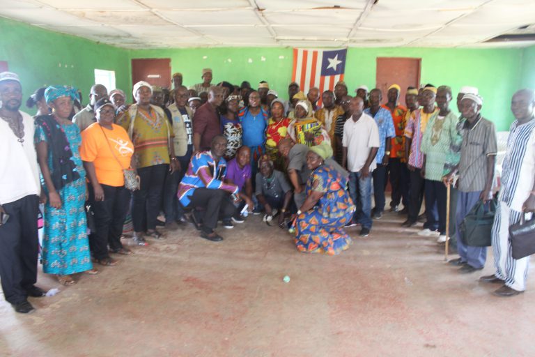 Health Minister along with Ministry Directors and Bomi County Superintendent and Elders.